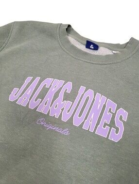 2/$20 Jack & Jones Green & Purple Classic Logo Sweatshirt Top Size: Large